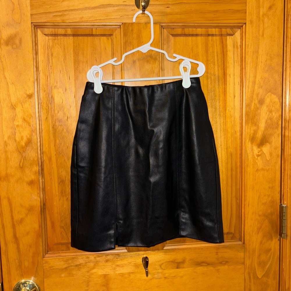 Black leather skirt